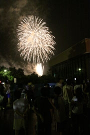 産業まつりにおける花火大会の様子